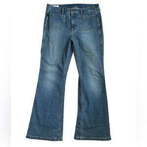 GAP Women's High Rise 70s Flare Patch Pockets Size 16 33 Excellent Condition